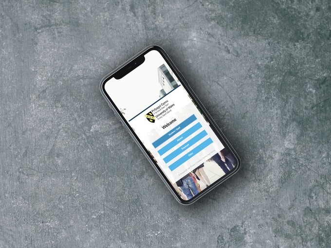 Student support App on a phone